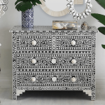 Jade Chest of Drawers - Black Bone Inlay