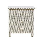 Isra Side Drawer - Black & White Bone Inlay