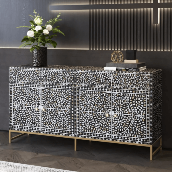 Jade Sideboard Buffet - Black Mother of Pearl Inlay