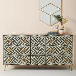 Ameerah Chest of Drawers - Black & White Bone Inlay