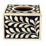 Jamila Tissue Box - Navy Blue Bone Inlay