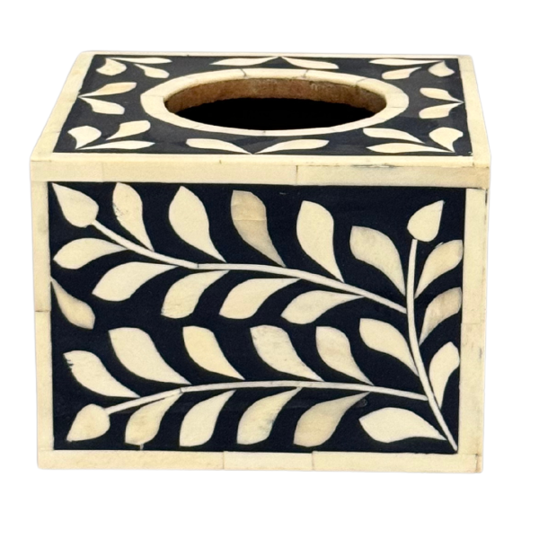 Jamila Tissue Box - Navy Blue Bone Inlay