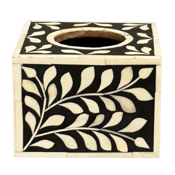 Jamila Tissue Box - Black Bone Inlay