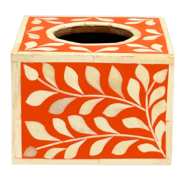 Jamila Tissue Box - Red Bone Inlay