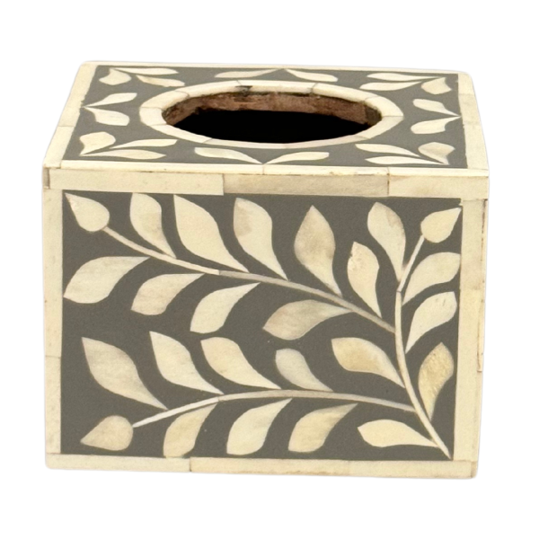 Jamila Tissue Box - Grey Bone Inlay