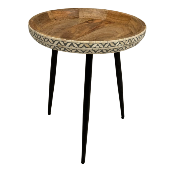 Versa Side Table - Set of 3 Grey Bone Inlay