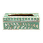Jamila Tissue Box - Mint Mother of Pearl Inlay