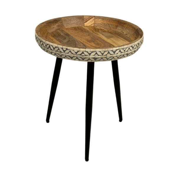 Versa Side Table - Set of 3 Grey Bone Inlay