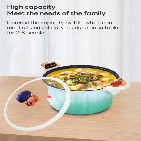 10L Multifunctional Enamel Micro Pressure Cooker Soup Pot and Stew Pot