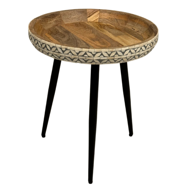 Versa Side Table - Set of 3 Grey Bone Inlay