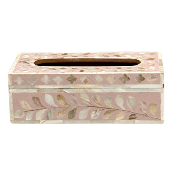 Jamila Tissue Box - Purple Mother of Pearl Inlay