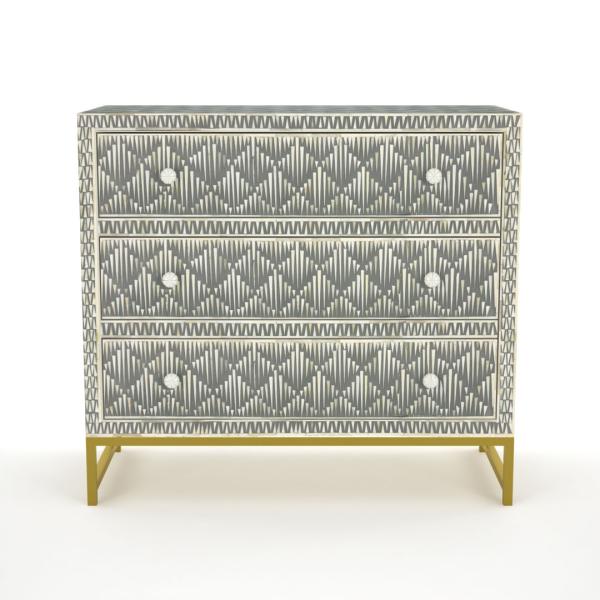 Elnaz Chest of Drawers - Grey Bone Inlay
