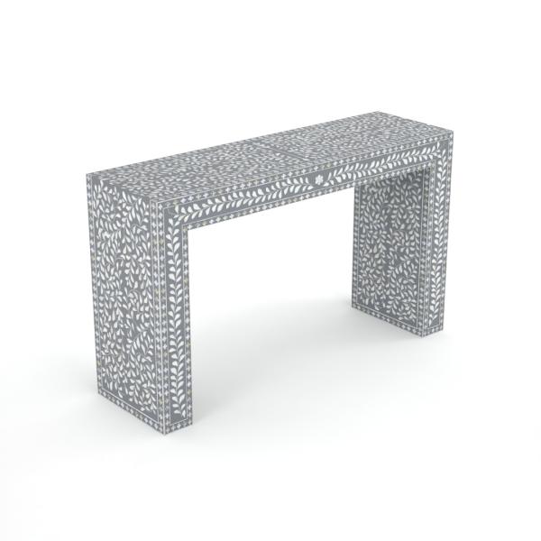 Jade Console Table - Grey Bone Inlay