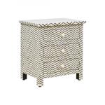Isra Side Drawer - Black & White Bone Inlay