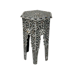 Yasmine Side Table - Black & White Mother of Pearl Inlay