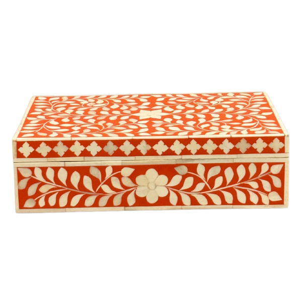 Jamila Box - Orange Bone Inlay