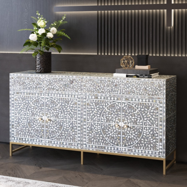 Jade Sideboard Buffet - Grey Mother of Pearl Inlay