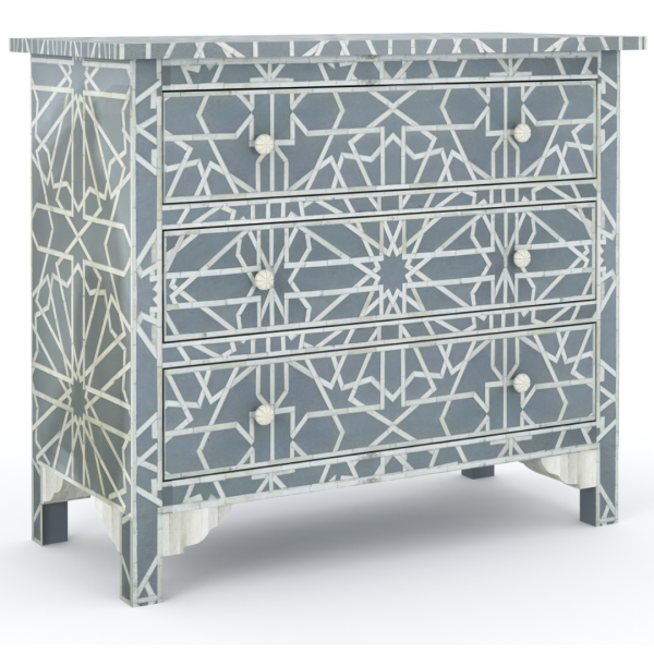 Cyrus Chest of Drawers - Grey Bone Inlay