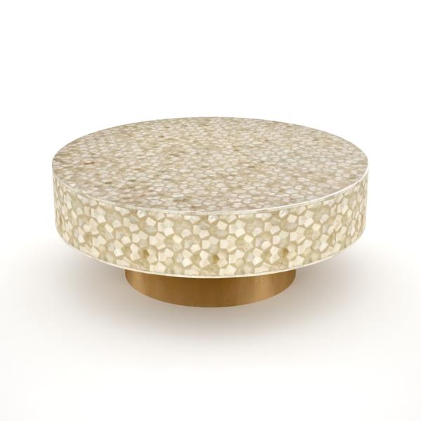 Vaan Coffee Table - Beige Bone Inlay