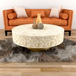 Vaan Coffee Table - Beige Bone Inlay