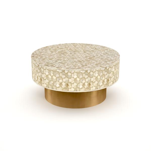 Vaan Coffee Table - Beige Bone Inlay