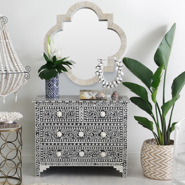 Jade Chest of Drawers - Black Bone Inlay