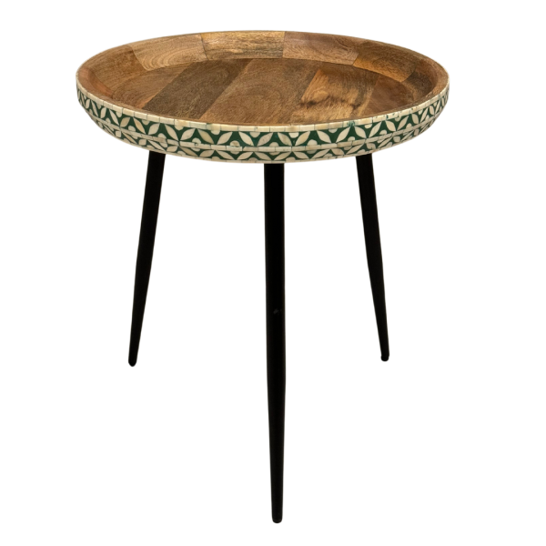 Versa Side Table - Set of 3 Green Bone Inlay