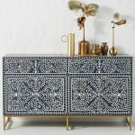 Jade Sideboard Buffet - Navy Blue Bone Inlay