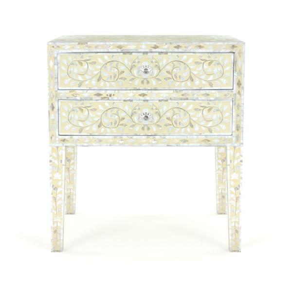 Iris Side Drawer - Cream Mother of Pearl Inlay