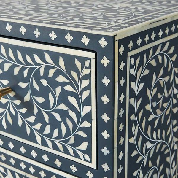 Jade Sideboard Buffet - Navy Blue Bone Inlay