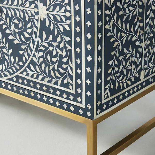 Jade Sideboard Buffet - Navy Blue Bone Inlay