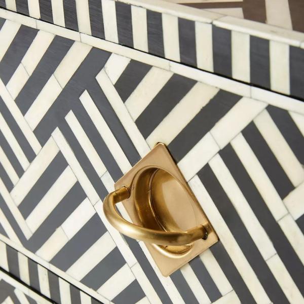 Ameerah Chest of Drawers - Black & White Bone Inlay