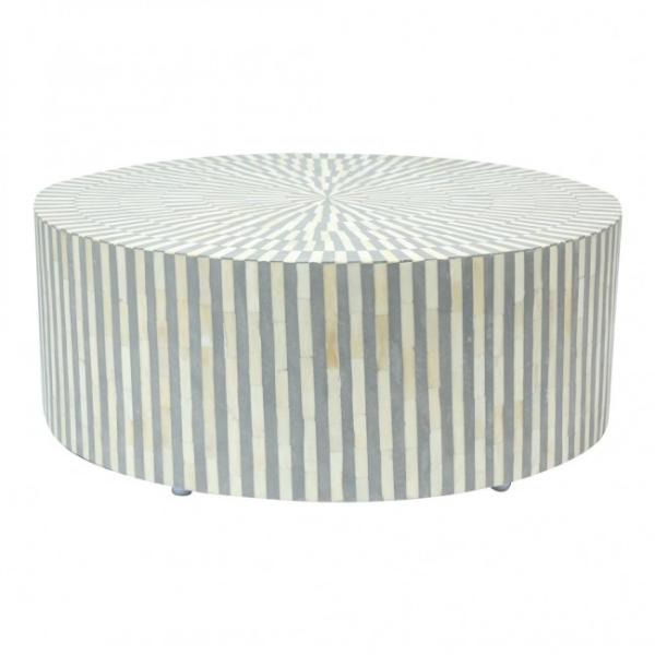 Manzil Coffee Table - Grey Bone Inlay
