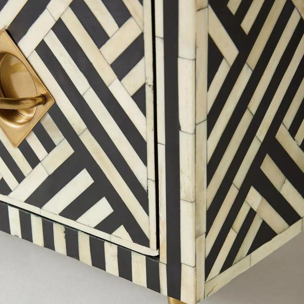 Ameerah Chest of Drawers - Black & White Bone Inlay