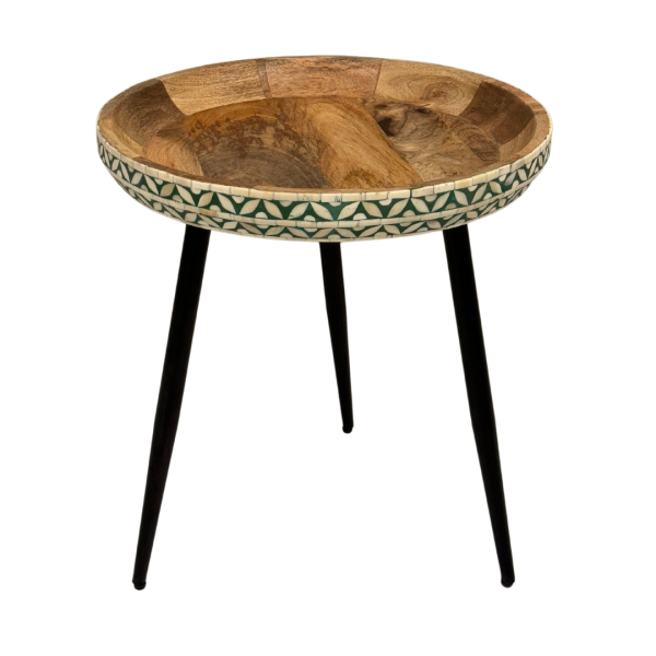 Versa Side Table - Set of 3 Green Bone Inlay