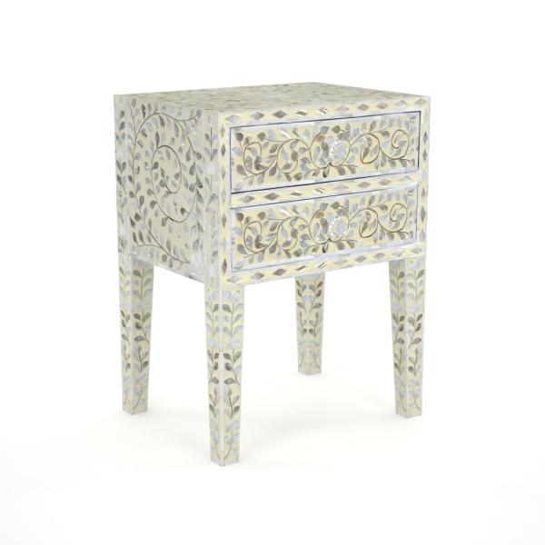 Iris Side Drawer - Cream Mother of Pearl Inlay
