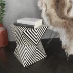 Athaar Side Table - Black & White Bone Inlay