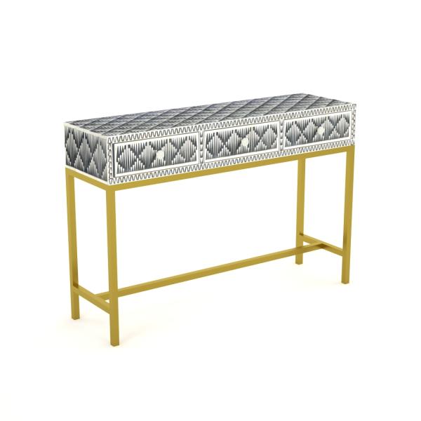Elnaz Dresser Console - Black Bone Inlay