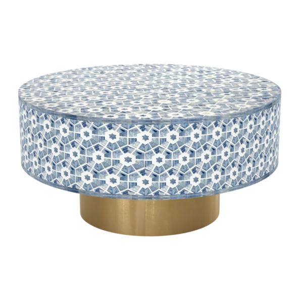 Naveli Coffee Table - Blue Bone Inlay