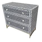 Inayat Chest of Drawers - Black & White Bone Inlay