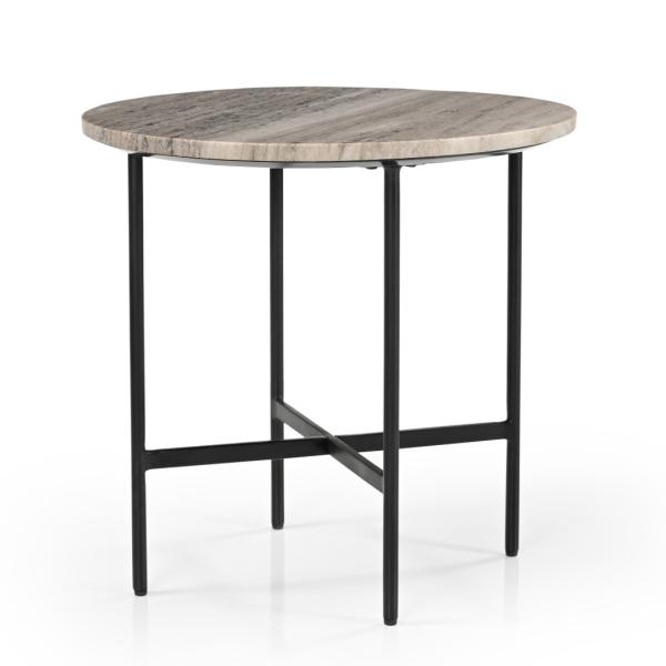 Ava Side Table - Brown Marble
