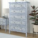 Jade Chest of Drawers - Blue Bone Inlay