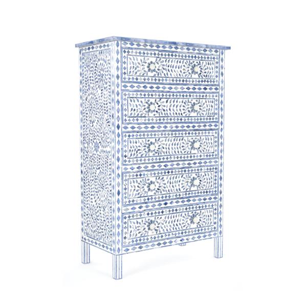 Jade Chest of Drawers - Blue Bone Inlay