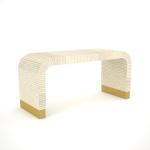 Saphed Coffee Table - Brown & White Bone Inlay
