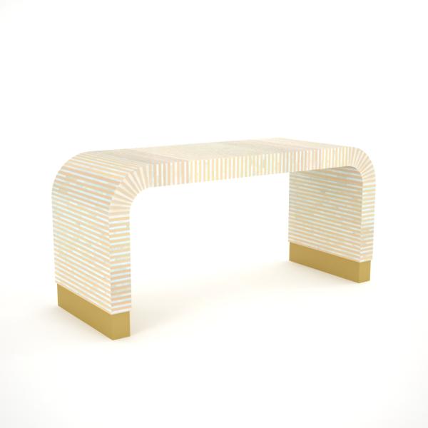 Saphed Coffee Table - Brown & White Bone Inlay