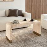 Saphed Coffee Table - Brown & White Bone Inlay
