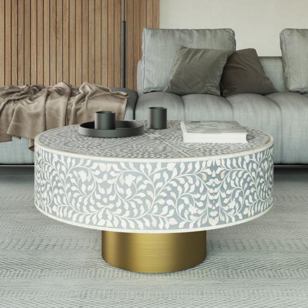 Jade Coffee Table - Grey Bone Inlay