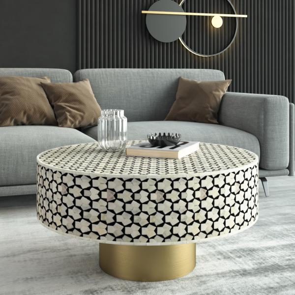 Vaan Coffee Table - Black Bone Inlay