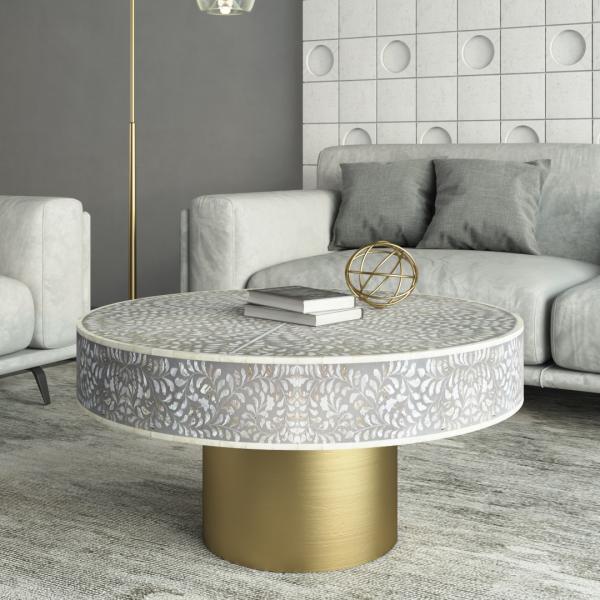 Iris Coffee Table - Grey Mother of Pearl