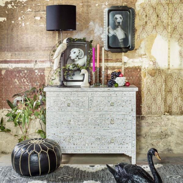 Iris Chest of Drawers - White Mother of Pearl